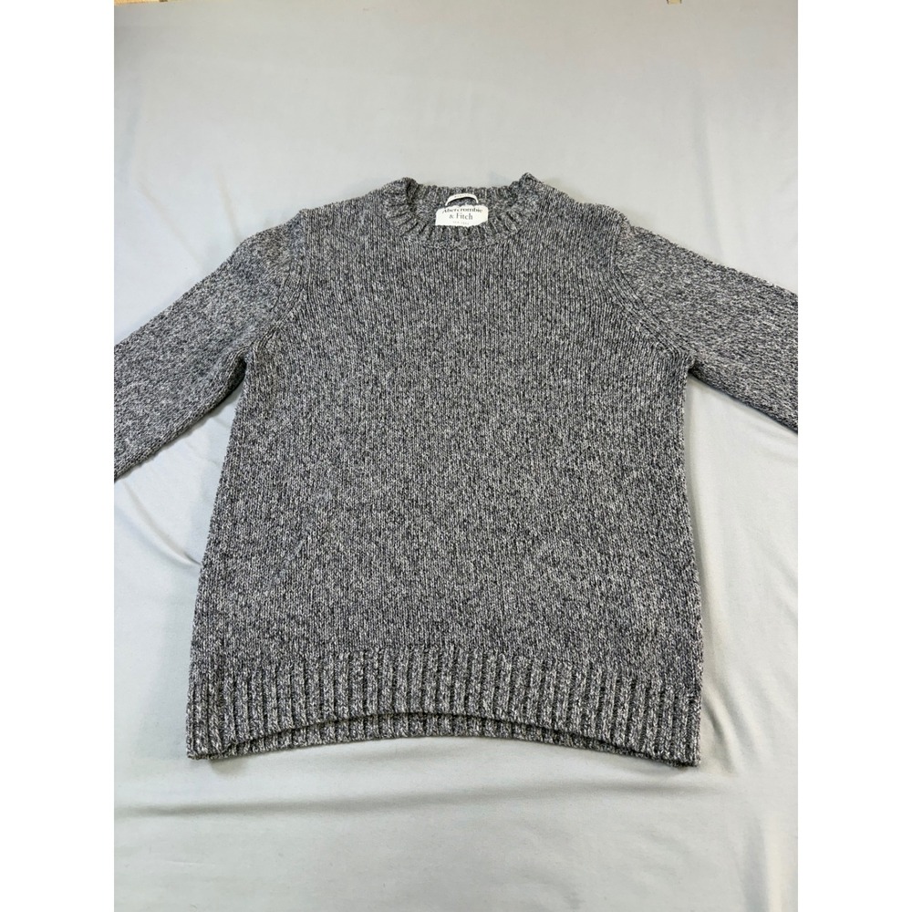 Y2K Abercrombie & Fitch Mens Gray Marled Crew Neck Muscle Fit Knit Sweater Large